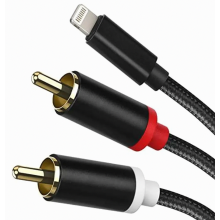 Lightning-auf-Cinch-Audiokabel, Stereo-Y-Splitter-Adapter für kompatible iPhone-, iPad- und iPod-Modelle, Silber, 1,3 m