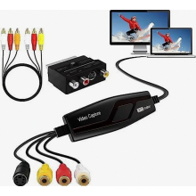 USB 2.0 Videoaufnahmekarte, RCA-zu-USB-Videokonverter, wandelt VHS, VCR, Hi8 und Mini DV in digitale Signale für PC und Fernseher um, Com