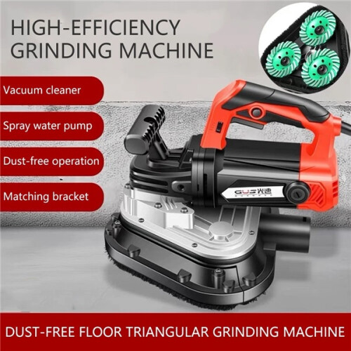 Three Heads Dustless Grinder Triangle Floor Grinding Edge Concrete Grinders 220V 1