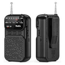 Portable Radio AM FM, Battery Operated Pocket Radio with /Flashlight/Headphone Jack for Gift, Elder