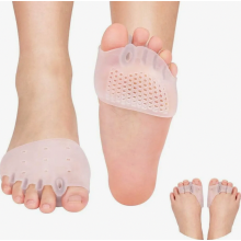 Set van 2 siliconen teenspreiders, 3-gaats hallux valgus teenspreiders en 5-gaats grote teenrichters voor klauwtenen.