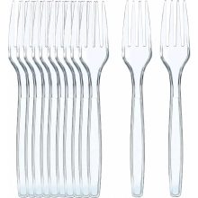 Wegwerp plastic vorken, 120 stuks, 15 cm dik mat handvat, transparant en stevig, ideaal voor verjaardagen, barbecues, bruiloften, enz.