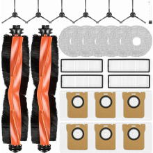 25-delige accessoirekit voor de X20 Max en X20 Pro robotstofzuiger, inclusief vervangende hoofdborstels, stofzakken en dweilpad.