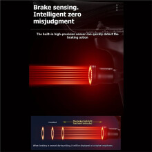WEST BIKING Fahrradrücklicht Intelligentes Rücklicht mit Bremssensor 5 Beleuchtungsmodi Fahrradrücklicht IPX6 Fahrradrücklicht