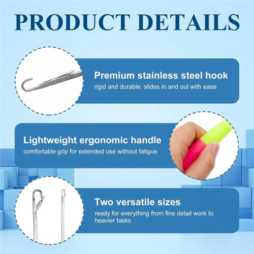 Crochet Hook Plastic Crochet Hook Needle for Hair Weaving - 5Pcs Dreadlock Knitt 2