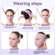 Fascia per il Mento con Doppio Effetto Lifting,Maschera per Dormire,Fascia per il Sollevamento Della Fronte e Viso,Cintura A V con Pressione per il