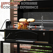 Rotisserie Grill Kit, Automatic Rotating BBQ, Universal Grill Rotisseries, 4W Motor, Spit Rod, Complete Holders EU Plug
