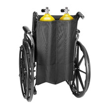 Support Double pour Bouteilles D'Oxygène pour Fauteuils Roulants, Sac pour Bouteilles D'Oxygène avec Poches de Rangement pour la Plupart des