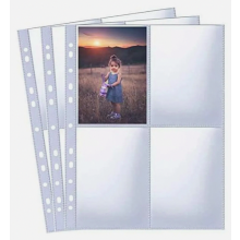 Paquete de 30 fundas para fotos tamaño A4 para carpetas de 2/3/4 anillas, bolsillos transparentes para postales, recambios para álbumes de fo