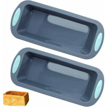 Paquete de 2 moldes de silicona antiadherentes para pan, sin BPA, rectangulares, para hornear pasteles y pan, 27,5 x 12,5 x 6,3 cm