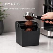 Contenitore per Fondi di Caffè, Piccolo Contenitore per Fondi di Caffè Espresso con Barra di Gomma Rimovibile e Base Antiscivolo A