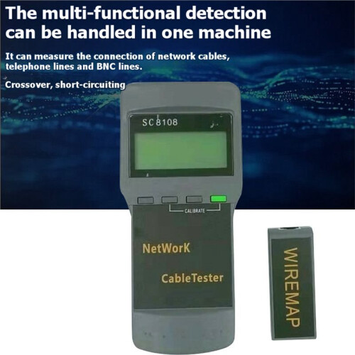 SC-8108 Internet Cable Checker LCD Network Tester Meter LAN Phone Cable Tester Meter for Telecommunication Projects 2