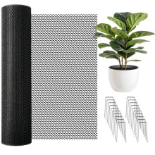 15,7" X 118" Pflanztopf-Gitterset, Katzensicherer Pflanzenschutz, Zuschneidbare Topfabdeckung mit Stäben, Atmungsaktives Netzgewebe