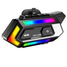 Cycling Helmet 5.4 Headset with RGB Light Waterproof Motorcycle Hands-Free Earphone Helmet Intercom Headphone