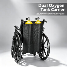 Support Double pour Bouteilles D'Oxygène pour Fauteuils Roulants, Sac pour Bouteilles D'Oxygène avec Poches de Rangement pour la Plupart des