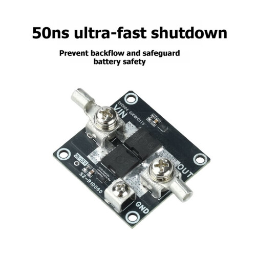 High Current Ideal Diode Module  5-100V 50A Ideal Diode Module Dual Chip Solar Backfeed Battery Reverse Protection A