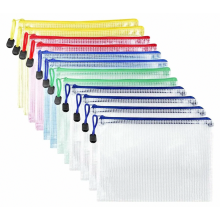 12 Pack A4 Waterproof Document Pouches for Files, Papers, Receipts, Cosmetics, Office Supplies and Homework Storage Fold