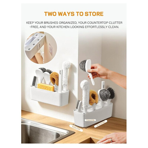 7 Pack Kitchen Cleaning Dish Brush Set with Storage Box for Pan Bottle 2