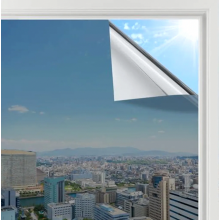 Solar Control Window Film Interior and Exterior, Silver Mirror Privacy Film, UV and Heat Protection, One Way See Through
