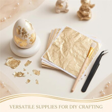 150 Sheets Gold Leaf for Cakes, Gold Leaf for Crafts, for Nails, Wood, Furniture Decoration DIY Crafting Gold Leaf