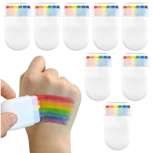 Rainbow Face Paint Set, 8 Pieces, Face and Body Makeup Sticks for Pride Parties, Parades, Theater and Festival Events