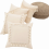4 Pack Boho Tassel Throw Pillow Covers 45 x 45 cm, Beige Decorative Cushion Covers for Sofa, No Insert 1