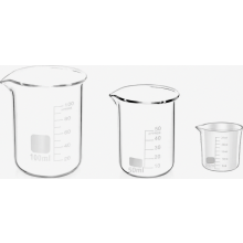 3 Piece Graduated Glass Measuring Beaker Set 25ml 50ml 100ml for Laboratory and Kitchen