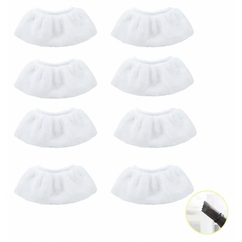 8 Pack Microfibre Steam Cleaner Covers Compatible with Easyfix SC1 SC2 SC3 SC4 SC5 SC7 Replacement Cloth Set, White