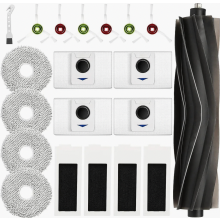 20-Piece Vacuum Accessory Kit for Deebot T20 Omni and T20e Omni, 1 Rubber Main Brush, 4 Dust Bags, 4 Mop Cloths, 4 Filte