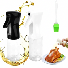 2 Pack Oil Sprayer Bottle, 200ml Olive Oil Spray Dispenser with Silicone Brush, Refillable Oil Mister for Cooking, Salad