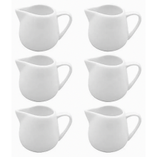 6 Elegant Ceramic Milk Frothing Jugs with Handle, 130 ml Capacity, Drip-Free Spout for Coffee Creations