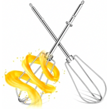 2-Pack Stainless Steel Hand Mixer Whisk Attachments Durable Replacement Beaters for Egg Whites, Dough and Sauce Mixing,