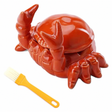 Posacenere da esterno con coperchio, antivento e antiodore, lavabile, include spazzolino per la pulizia, arancione per soggiorno, ufficio
