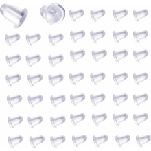 50 pezzi di chiusure per orecchini in silicone trasparente, chiusure universali trasparenti per la creazione di gioielli fai da te, 4 x 5 mm