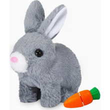 Coniglio di peluche saltellante, coniglietto parlante di peluche con orecchie e naso mobili, piccolo coniglio di peluche morbido per Pasqua