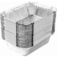 Confezione da 50 vaschette raccogligocce in alluminio per griglie, vassoi da 230 ml, 13 x 10 x 4 cm, set di vassoi monouso per alimenti.
