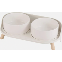 Ciotole rialzate in ceramica per cani con supporto, set di ciotole doppie anti-schizzo per cibo e acqua, adatte a cani di piccola taglia
