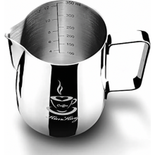 Brocca per schiumare il latte in acciaio inox, 350 ml, ideale per cappuccino e caffè.