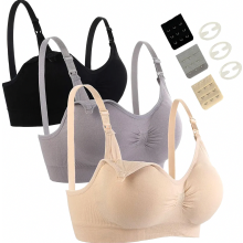 Confezione da 3 reggiseni per allattamento senza cuciture per donna, reggiseni per maternità senza ferretto, supporto morbido, comodi per l'