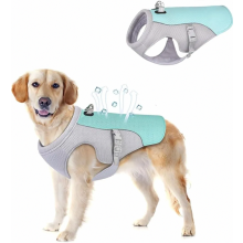 Gilet rinfrescante per cani, leggero, riflettente, con protezione UV, traspirante, taglia media, resistente, pratico per interni ed esterni.