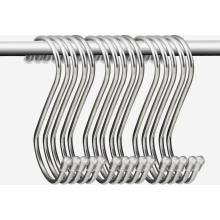 Ganci appendiabiti a forma di S in acciaio inossidabile, piccoli appendiabiti multiuso argento per utensili da cucina, pentole, bagno e came