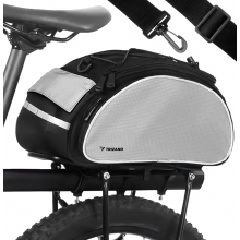 Borsa da portapacchi posteriore per bici da 13 litri con attacco in velcro, tracolla, maniglia per il trasporto, dettagli riflettenti, resis