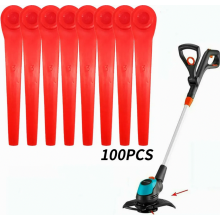 Confezione da 200 lame di ricambio in plastica per tagliaerba da giardino, lame resistenti per la manutenzione del prato.
