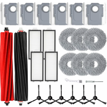 Kit di accessori per robot aspirapolvere Qrevo Master e Qrevo Slim, 2 spazzole principali in gomma, 4 filtri HEPA, 6 panni per la pulizia, 6