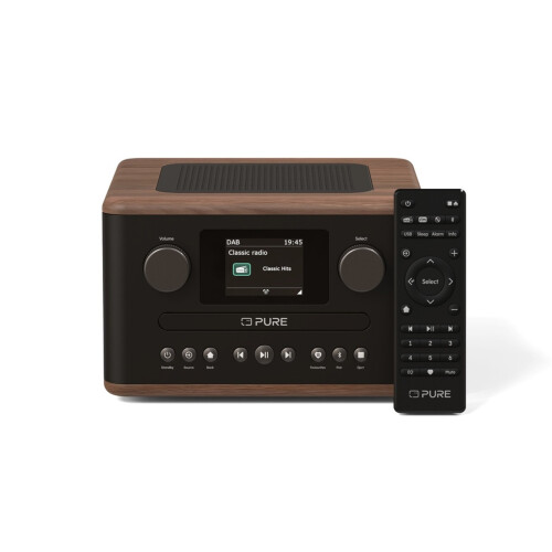 Pure Pure Classic C-D4 Bluetooth CD DAB+ Radio System Coffee Brown Walnut