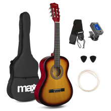 MAX SoloArt Junior Classic Acoustic Guitar 3/4 Set with Bag, Tuner and Strings