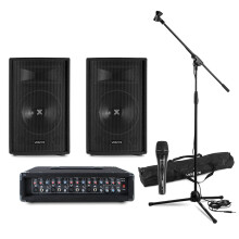 Vonyx 12" PA System with Microphone - Ideal for Small Bands, Mixer & Amp