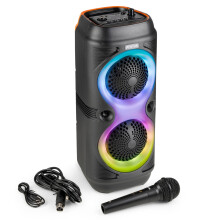 Fenton Track210 Portable Bluetooth Party Speaker with Microphone and LED Lights
