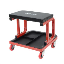 Mechanics Padded Creeper Trolley Seat Car Garage Work Stool Swivel Wheels Chair
