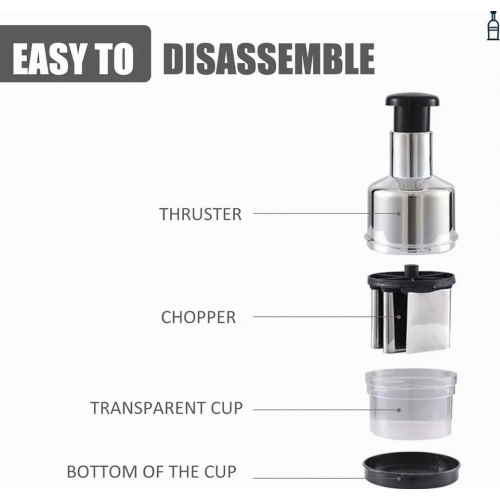 Classic Rotating Blade Chopper Quickly and Efficiently Chops Nuts, Onions, Chocolate and More, Automatic Rotation Choppe 2